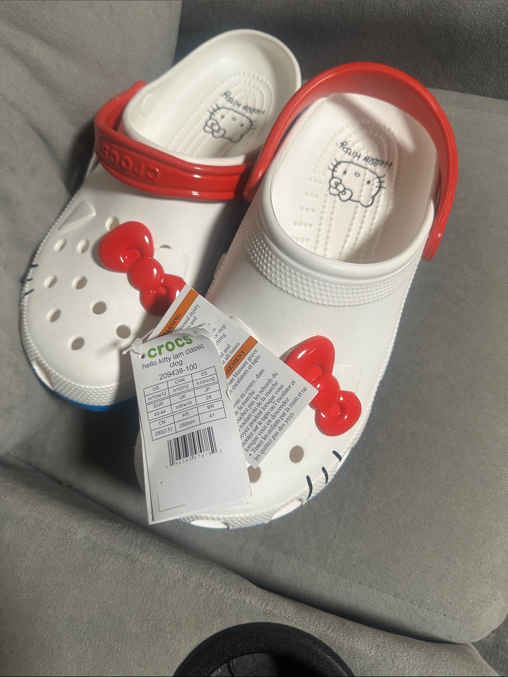 CROCS women’s White Clog with Red Hello Kitty Accents